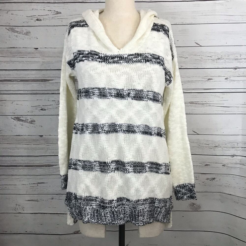 Forever 21 Women's Striped Sweater Knit Hoodie Size S
